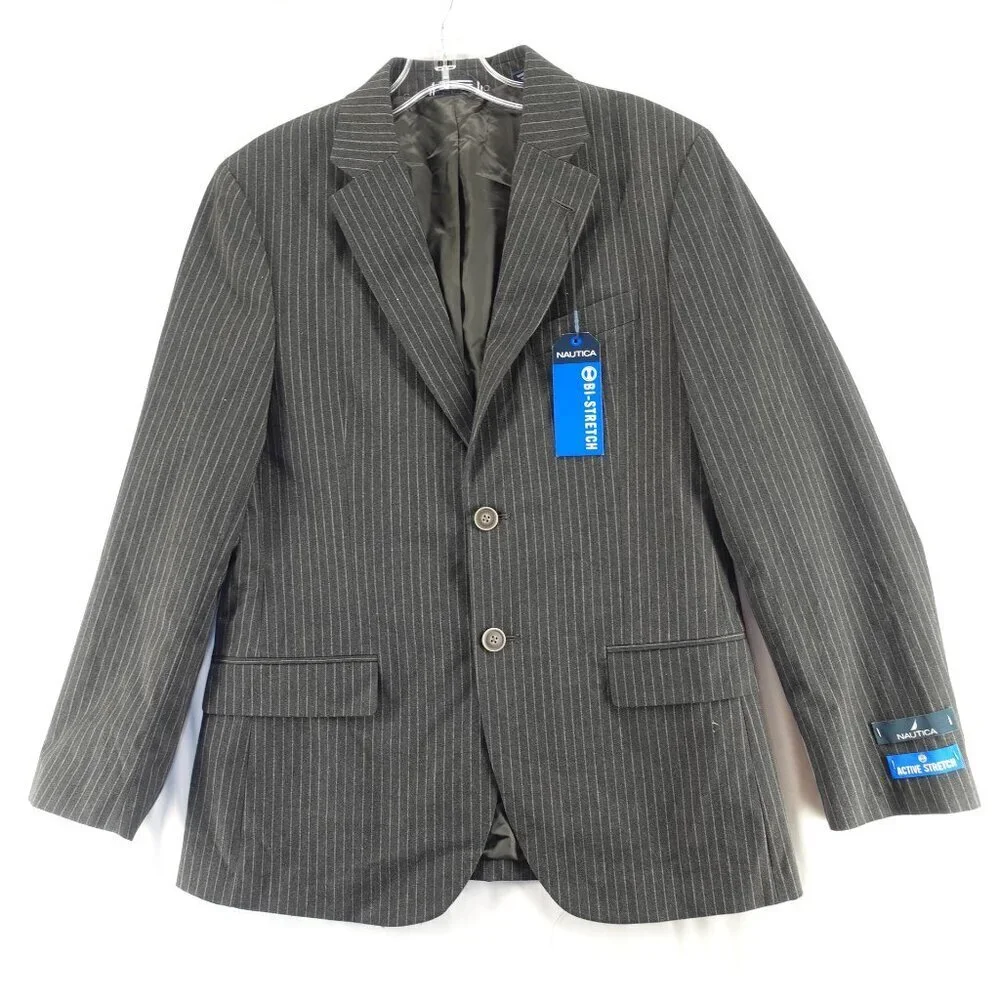 Men's NAUTICA Active Stretch Blazer Suit in Gaff Grey size 36S NWT